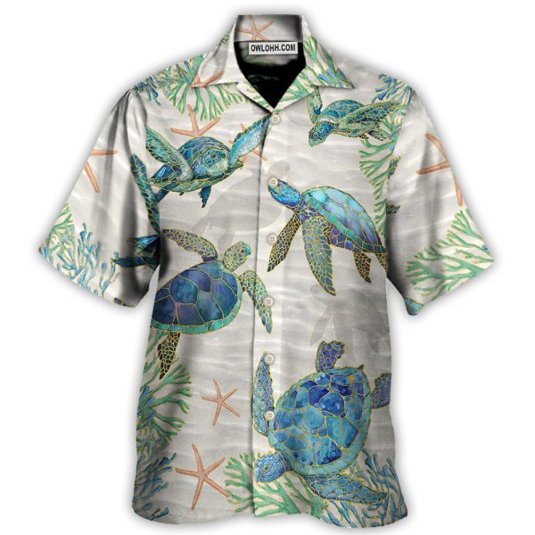 Turtle Peaceful Relaxing Calm Of The Beach And Ship With Sails - Hawaiian Shirt Jezsport.com