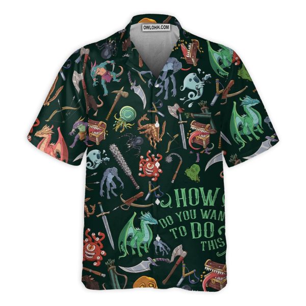 DnD Monsters & Weapons Pattern - Hawaiian Shirt Jezsport.com