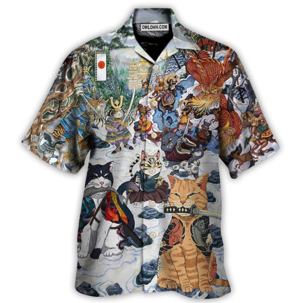 Samurai Cats - A Small Measure of Peace - Hawaiian Shirt Jezsport.com