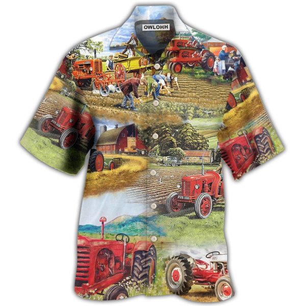 Tractor Farm Tractor Painting Art - Hawaiian Shirt Jezsport.com