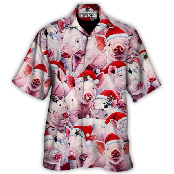 Christmas Piggies Funny Xmas Is Coming Art Style - Hawaiian Shirt Jezsport.com