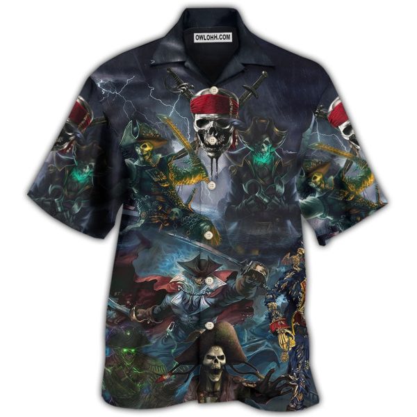 Pirate Skeleton And Thunder - Hawaiian Shirt Jezsport.com