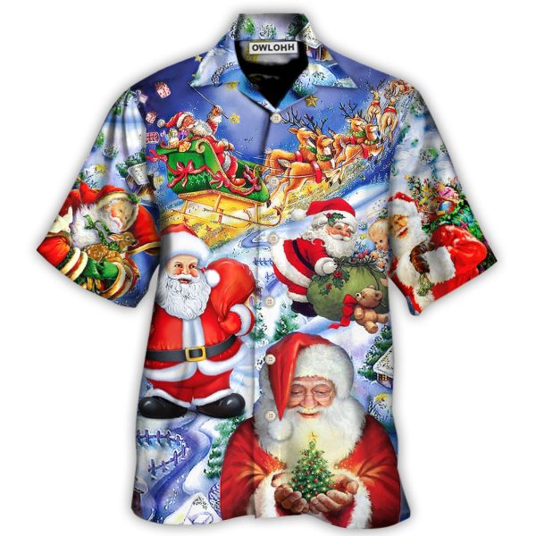 Christmas Funny Santa Claus Happy Xmas Is Coming Art Style Cool - Hawaiian Shirt Jezsport.com