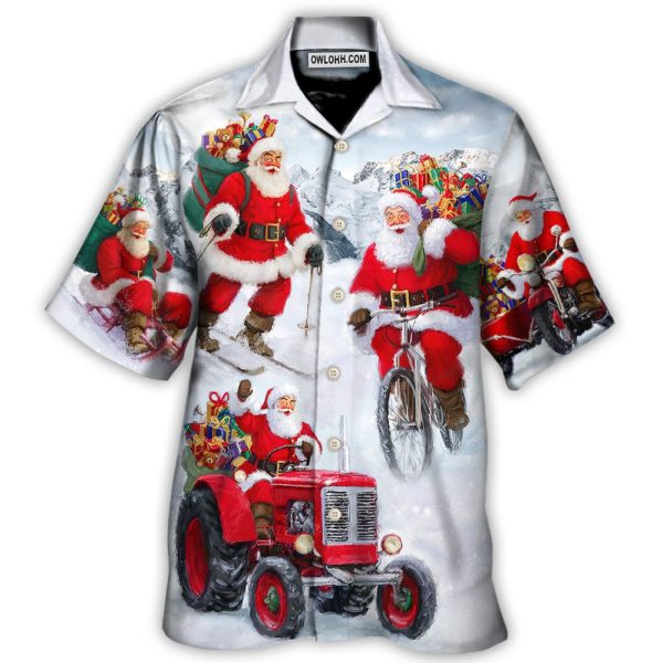 Christmas Having Fun With Santa Claus Gift For Xmas - Hawaiian Shirt Jezsport.com