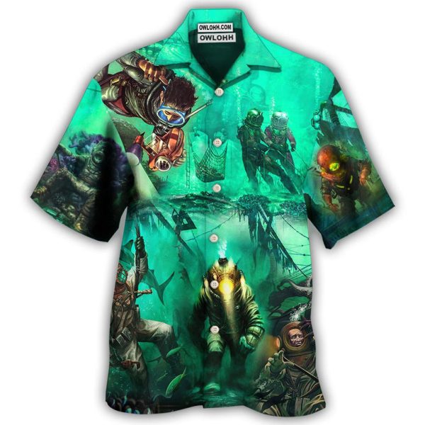 Diving Monster Under The Sea Art Style - Hawaiian Shirt Jezsport.com