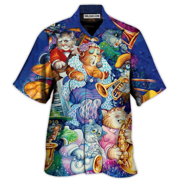 Cat Jazz Music Funny - Hawaiian Shirt Jezsport.com