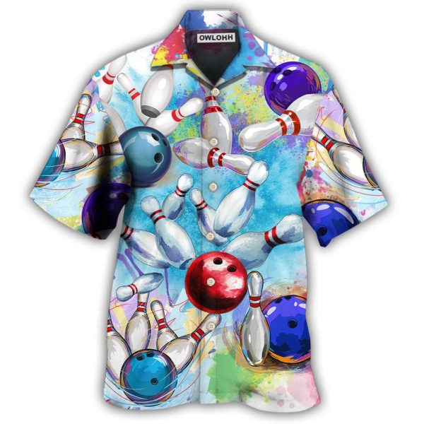 Bowling Ball And Pins Colorful Style - Hawaiian Shirt Jezsport.com