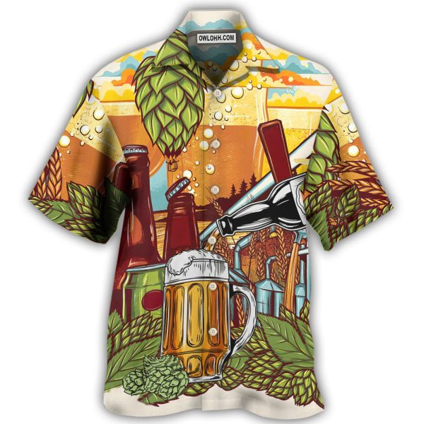 Beer Drinking It's Beer Time - Hawaiian Shirt Jezsport.com