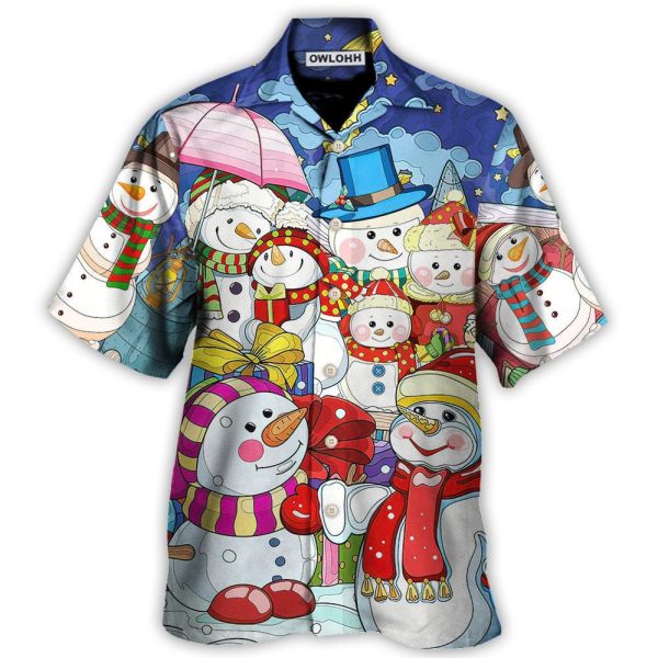 Christmas Snowman Merry Xmas And Happy New Year Art Style - Hawaiian Shirt Jezsport.com