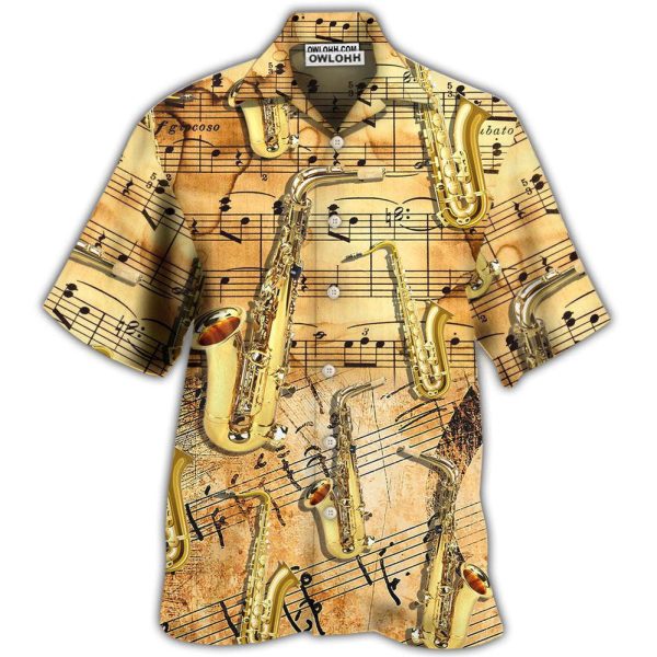 Saxophone Golden Music Lover Retro - Hawaiian Shirt Jezsport.com