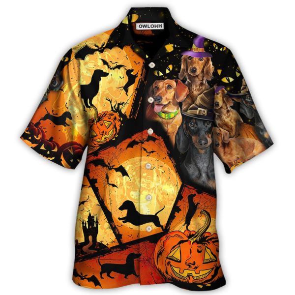 Halloween Dachshund Pumpkin Scary - Hawaiian Shirt Jezsport.com