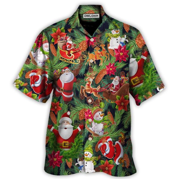 Christmas Santa Snowman Merry Xmas To Everyone - Hawaiian Shirt Jezsport.com