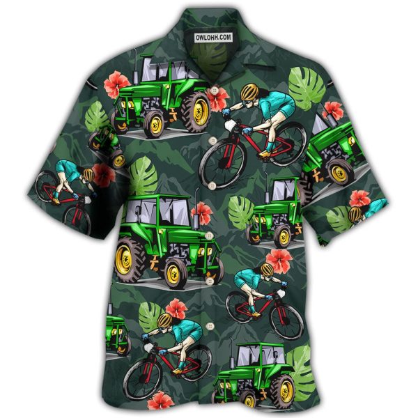 Tractor I Like Tractors And Mountain Biking Style - Hawaiian Shirt Jezsport.com