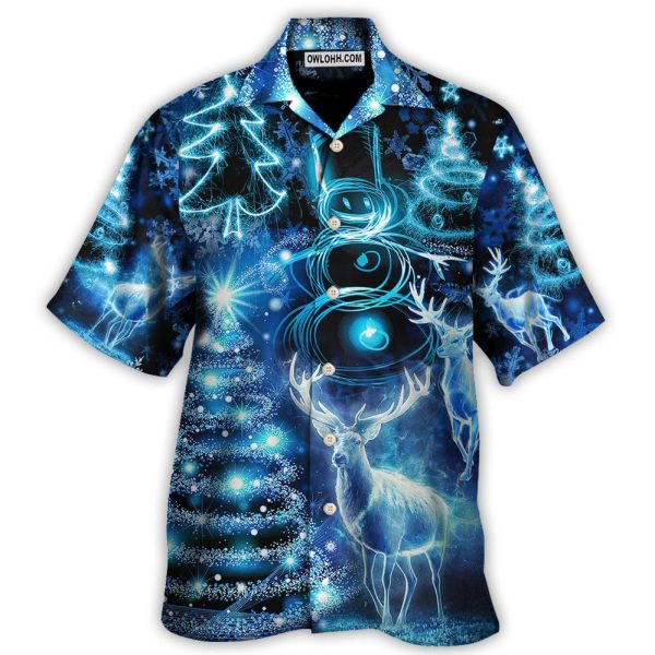 Christmas Deer Snowman Tree Glow Light Style - Hawaiian Shirt Jezsport.com