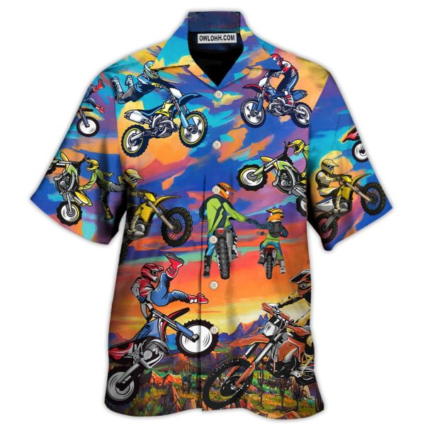 Motocross Lover Motorcycle Biker Art Style - Hawaiian Shirt Jezsport.com