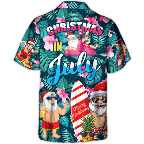 Christmas In July Funny Santa Claus Tropical Style - Hawaiian Shirt Jezsport.com