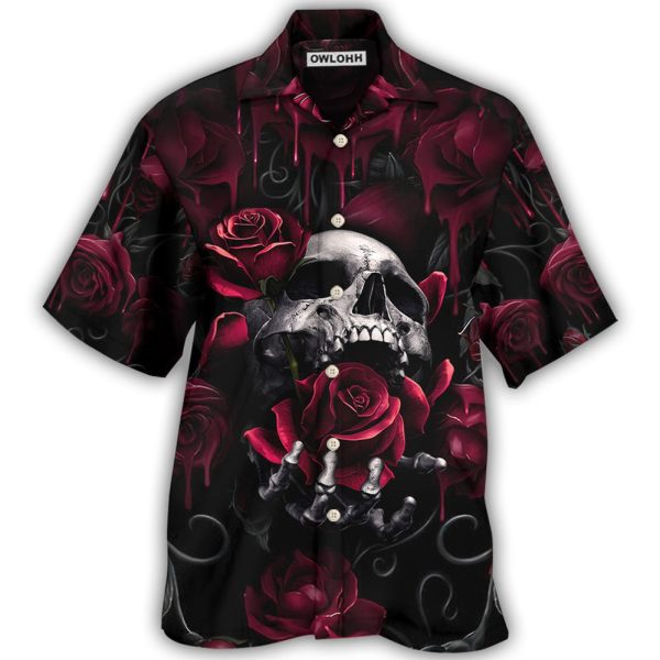 Skull Rose Blood Dark Screaming - Hawaiian Shirt Jezsport.com