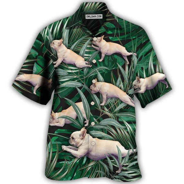 Bulldog Yoga Pose Tropical - Hawaiian Shirt Jezsport.com