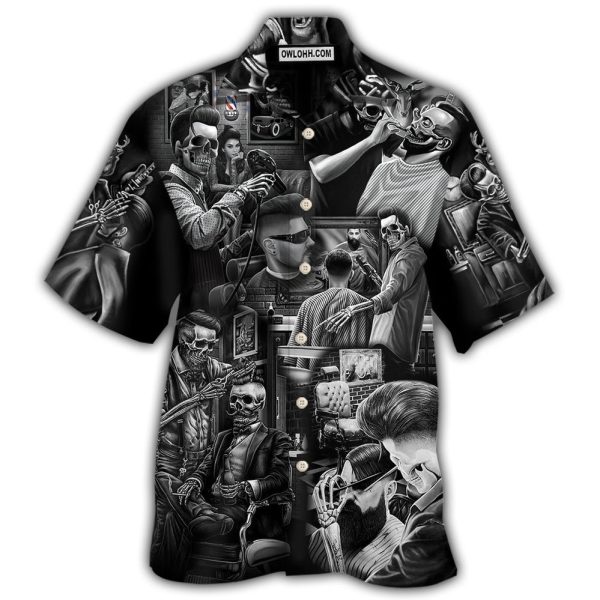 Skull Barber Hairdresser Style - Hawaiian Shirt Jezsport.com