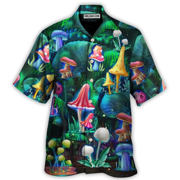 Hippie Mushroom Galaxy Neon Art - Hawaiian Shirt Jezsport.com