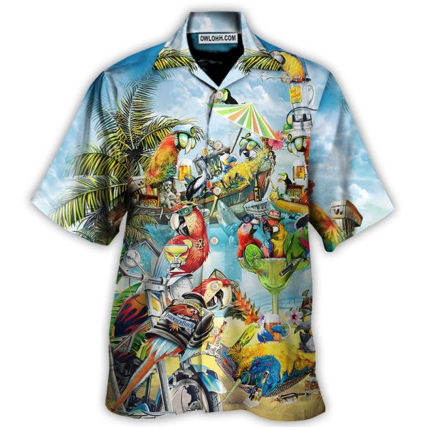 Parrot Cocktail Tropical Vibes - Hawaiian Shirt Jezsport.com