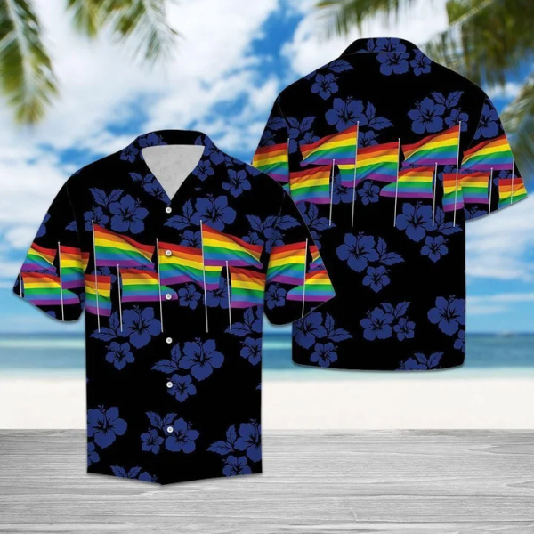 LGBT Pride Flag Hawaiian Shirt Colorful Summer Beach Jezsport.com