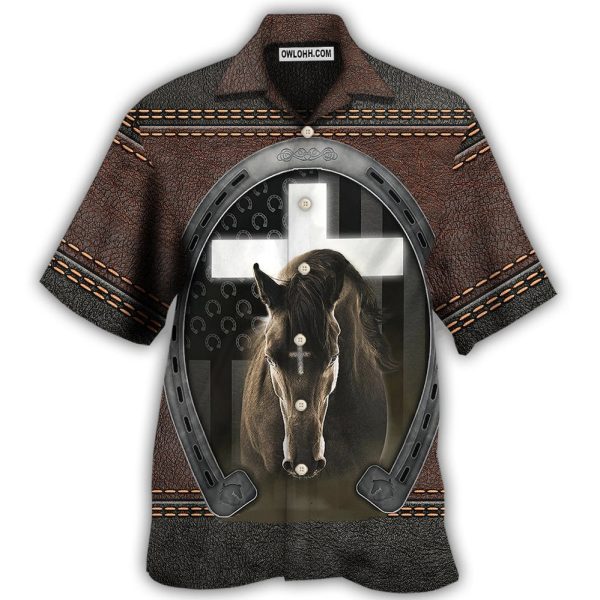 Horse Life Faith Leather Style - Hawaiian Shirt Jezsport.com