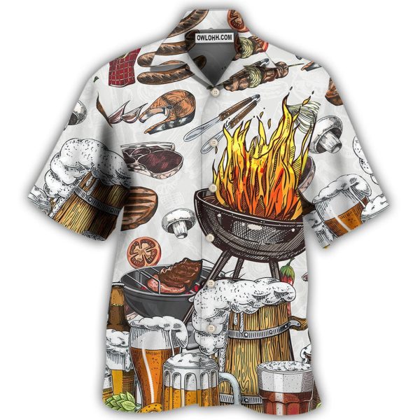 BBQ Grill And Drink Beer - Hawaiian Shirt Jezsport.com