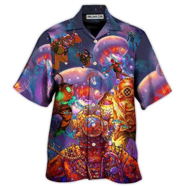 Diving With Big Jellyfishes In Fantasy Under Sea - Hawaiian Shirt Jezsport.com