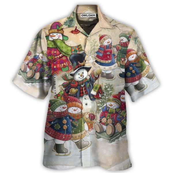 Christmas Couple Snowman Lover Winter Xmas - Hawaiian Shirt Jezsport.com