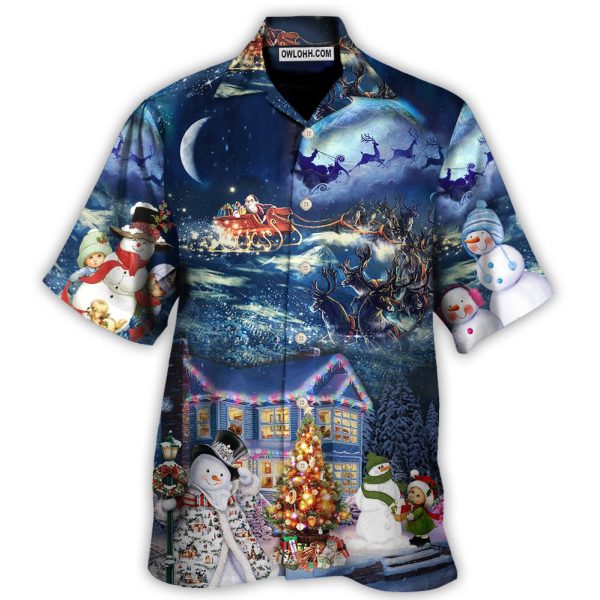 Christmas Santa Claus Family In Love Light Art Style - Hawaiian Shirt Jezsport.com