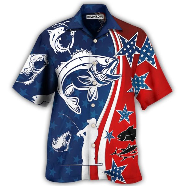 Fishing Independence Day Star America - Hawaiian Shirt Jezsport.com