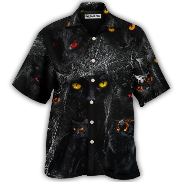 Halloween Black Cat In The Dark - Hawaiian Shirt Jezsport.com