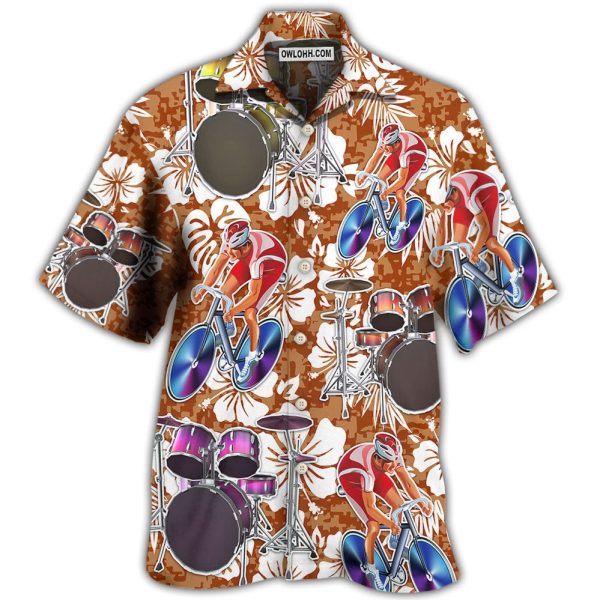 Drum I Like Cycling And Drums - Hawaiian Shirt Jezsport.com