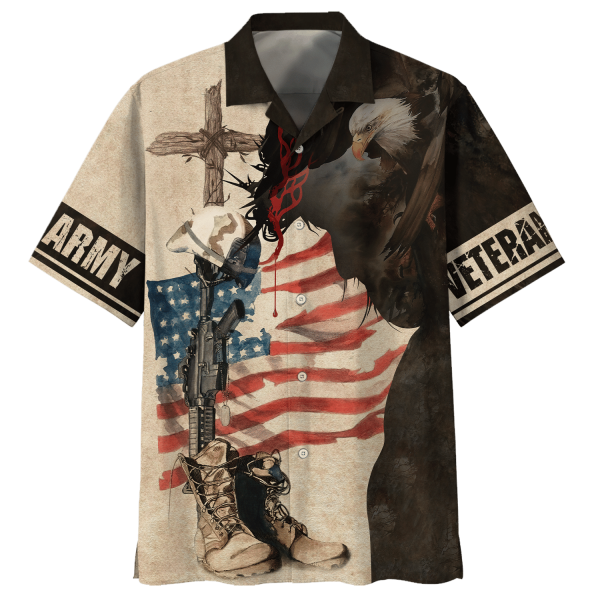 Cross And Gun Us Army Veteran Hawaiian Shirt Jezsport.com