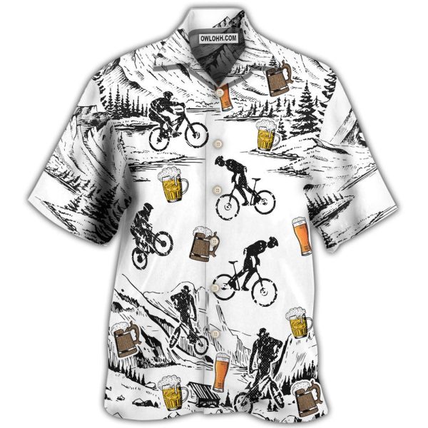 Beer I Like Beer And Moutain Bikes - Hawaiian Shirt Jezsport.com