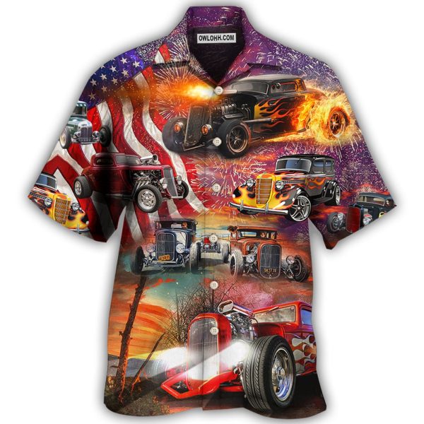 Hot Rod Independence Day Firework Happy - Hawaiian Shirt Jezsport.com