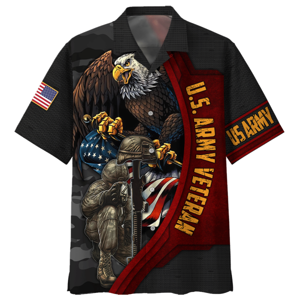 Soldiers And Eagle Us Army Veteran Hawaiian Shirt Jezsport.com