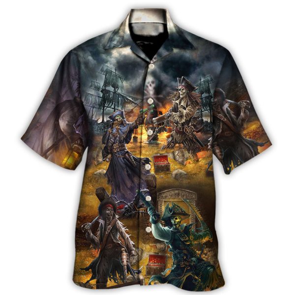 Skull Pirate Skull Treasure Hunting - Hawaiian Shirt Jezsport.com