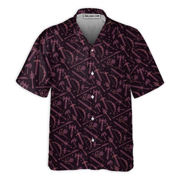 DnD Madieval Weapons Pattern - Hawaiian Shirt Jezsport.com