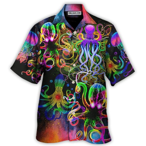 Octopus With Jellyfish Sea Life - Hawaiian Shirt Jezsport.com