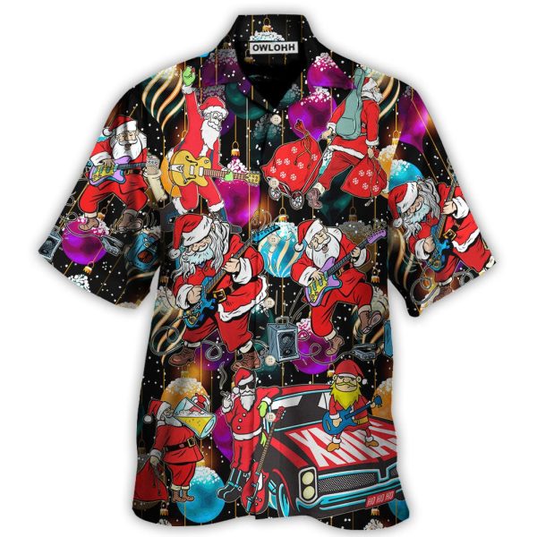 Christmas Guitar Music And Santa Merry Very Xmas - Hawaiian Shirt Jezsport.com