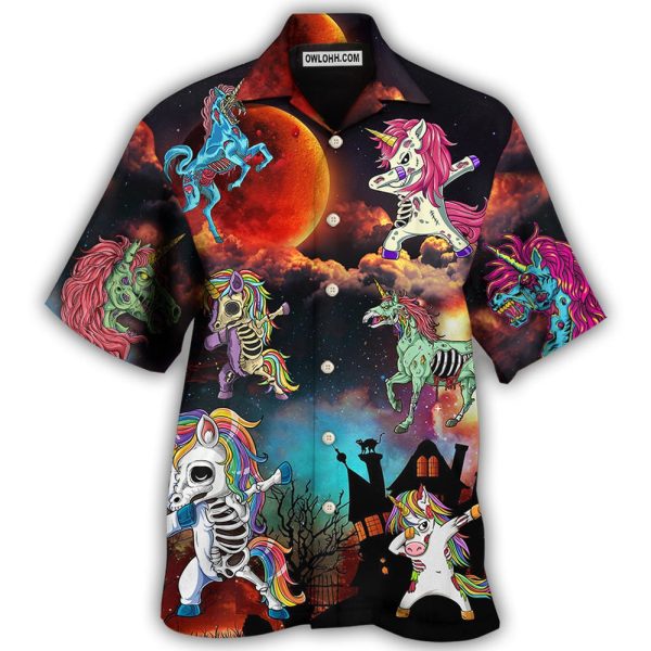 Halloween Zombie Unicorn Dabbing - Hawaiian Shirt Jezsport.com