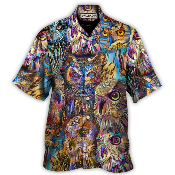 Owl Wild Animal Neon Colorful - Hawaiian Shirt Jezsport.com