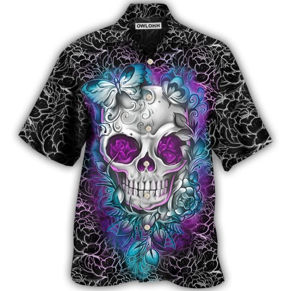 Skull Butterfly Lighting Flower Pattern - Hawaiian Shirt Jezsport.com