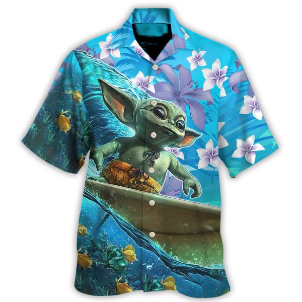 Starwars Baby Yoda Surfing - Hawaiian Shirt For Men, Women Jezsport.com