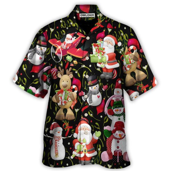 Christmas Joyful Santa Snowman Merry Xmas - Hawaiian Shirt Jezsport.com