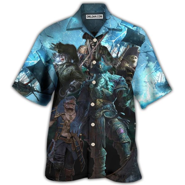 Pirate Monster Storm Sea - Hawaiian Shirt Jezsport.com