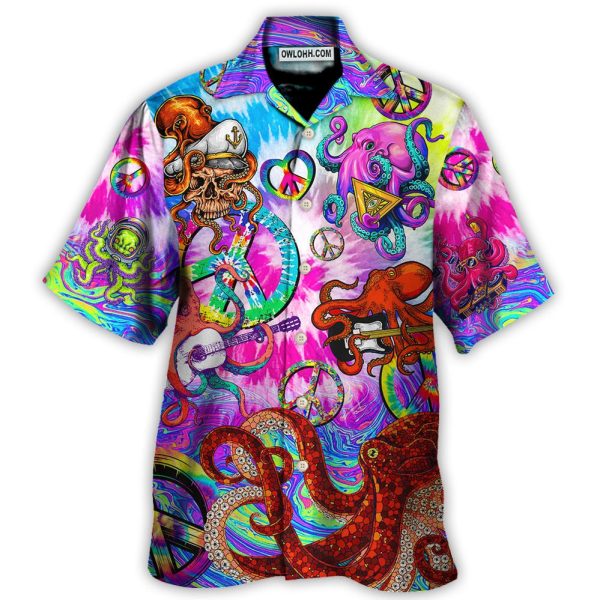 Hippie Funny Octopus Colorful Happy Tie Dye Art Style - Hawaiian Shirt Jezsport.com