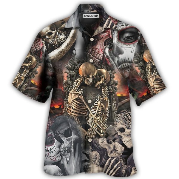 Skull Marrying A Perfect Wife - Hawaiian Shirt Jezsport.com